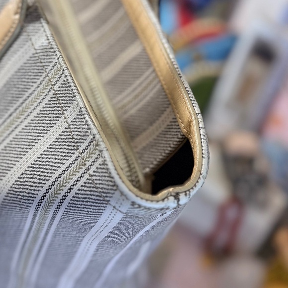 Coach Legacy Weekend Ticking Stripe PVC Zip Top Tote - Picture 11 of 15